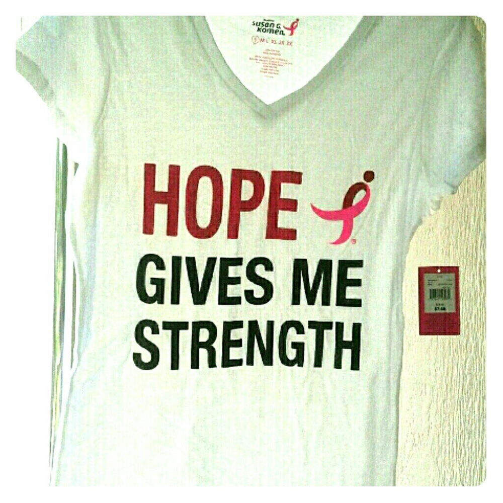 New Womens Breast Cancer T-shirt White & Pink